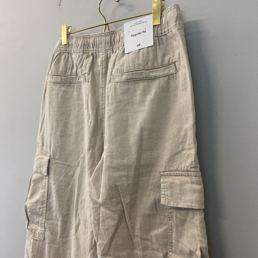 H&M Linen Regular Fit Cargo Pants Small