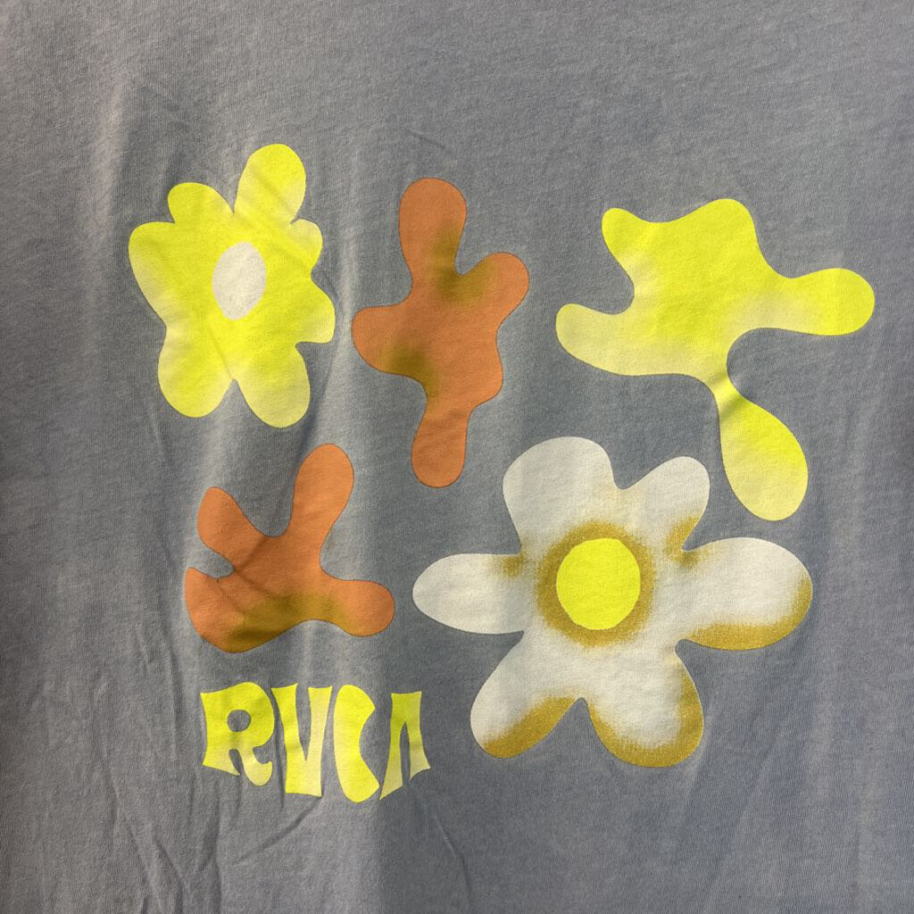 RVCA Blue Groovy Flower Graphic Tee Medium