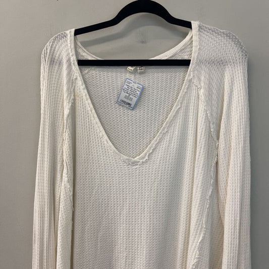 We The Free Cream Waffle Knit Slouchy Long Sleeve Top Medium