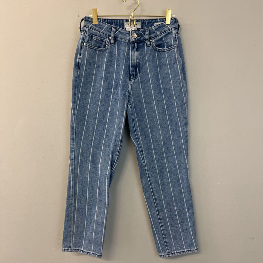 Pac Sun Medium Wash Striped Mom Jeans 25