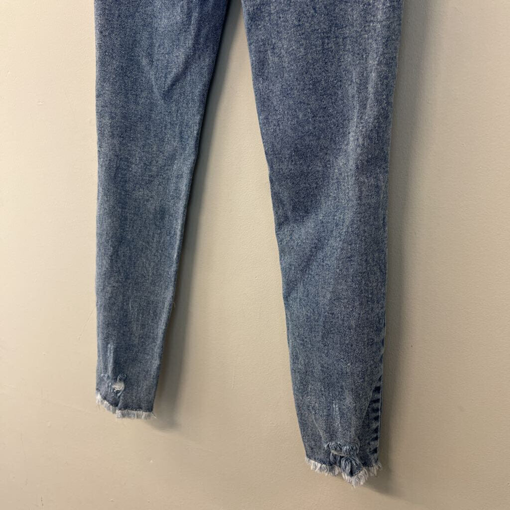 Tinsel Town Medium Wash Distressed Skinny Jeans 1