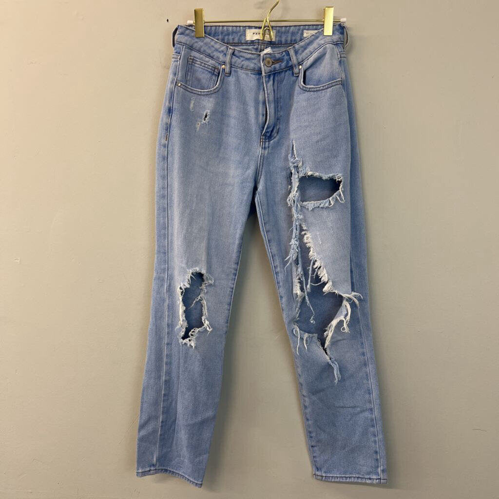 Pac Sun Light Wash Distressed Mom Jeans 24