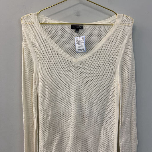 The Limited Cream Open Knit Long Sleeve Top Medium