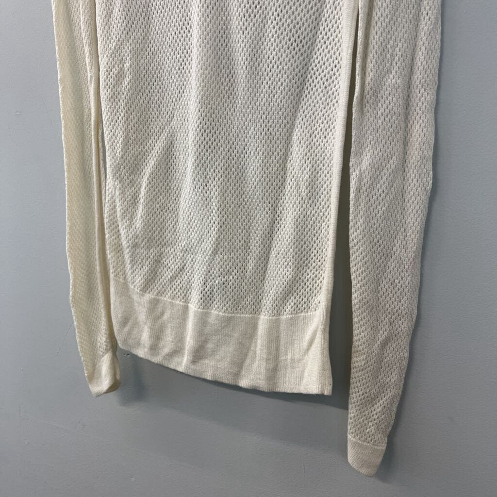 The Limited Cream Open Knit Long Sleeve Top Medium