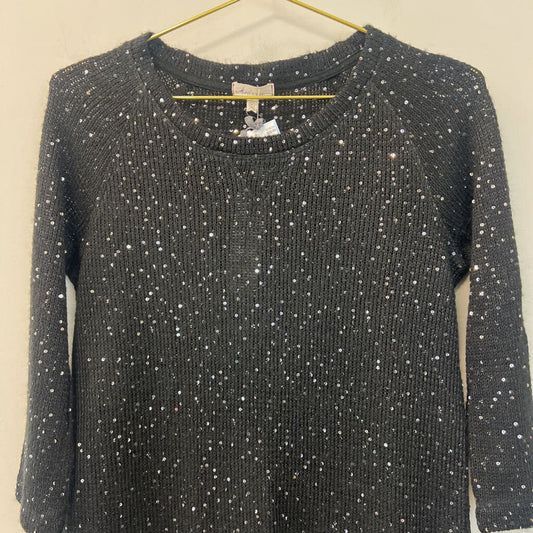 Mod O Doc Black Knit Sequin Sweater Medium