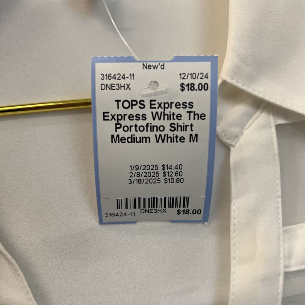 Express White The Portofino Shirt Medium