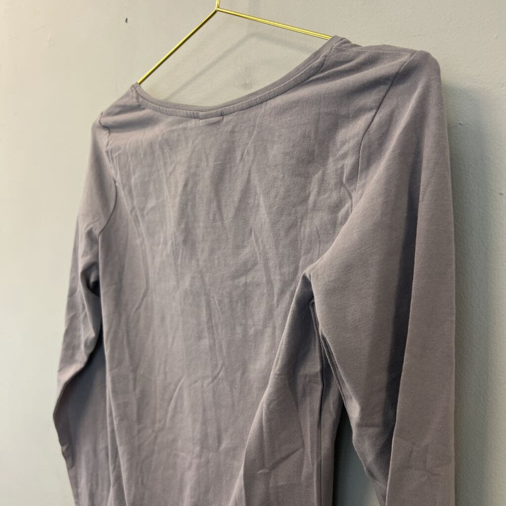 H and M Grey Long Sleeve Basic Top Medium