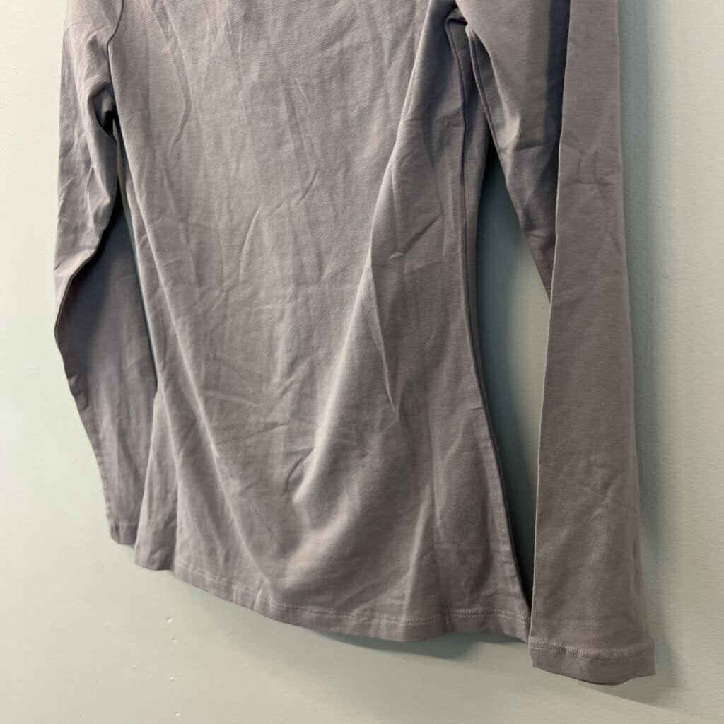 H and M Grey Long Sleeve Basic Top Medium