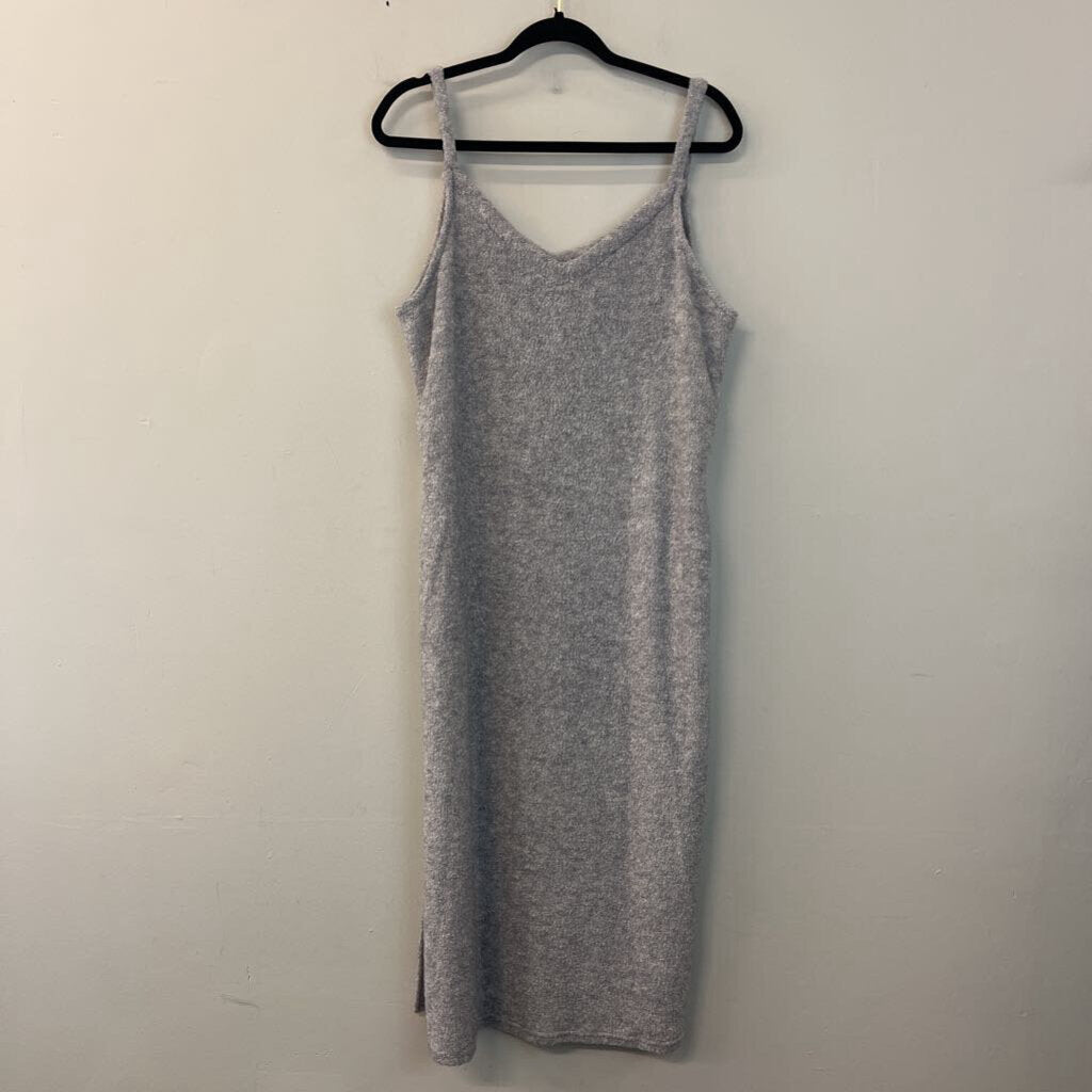 Listicle Grey Terry Cloth Sleeveless Maxi Dress Large