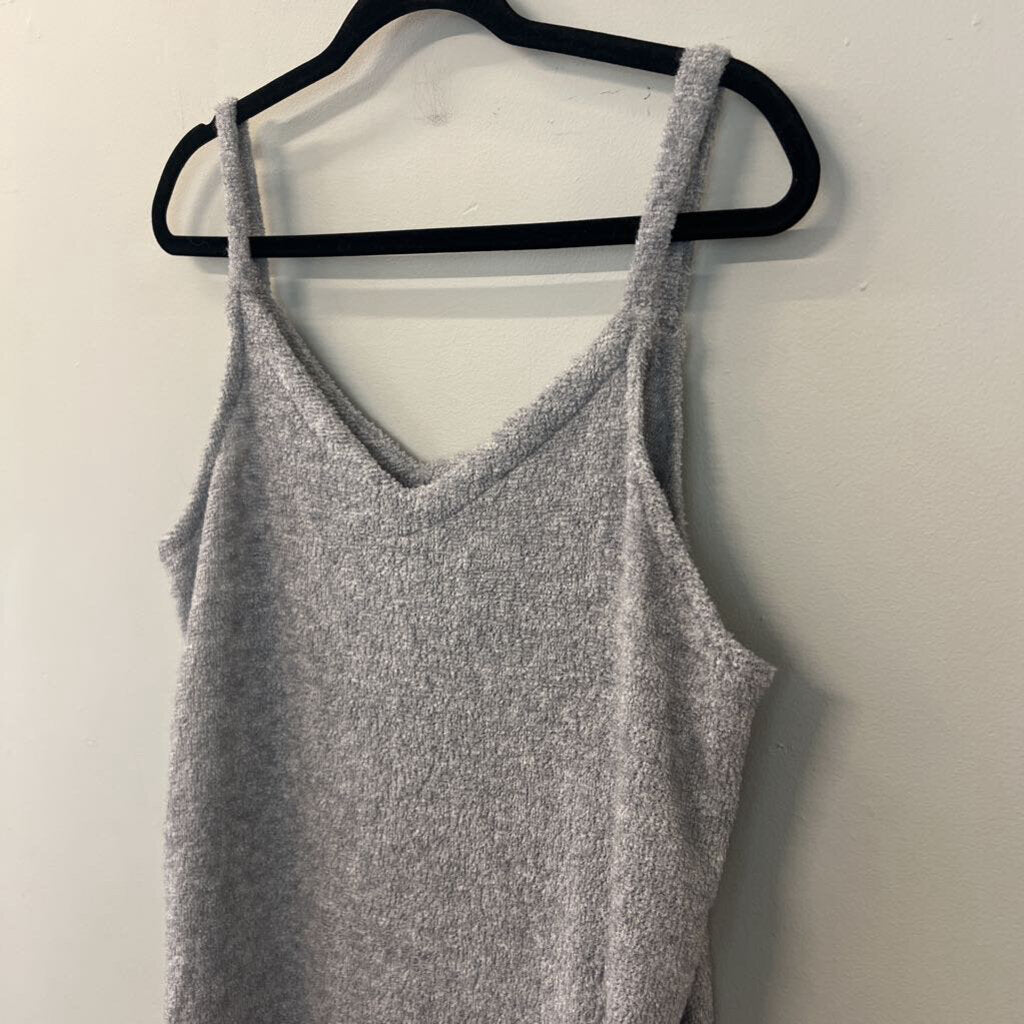 Listicle Grey Terry Cloth Sleeveless Maxi Dress Large