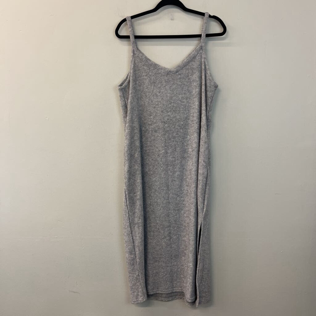 Listicle Grey Terry Cloth Sleeveless Maxi Dress Large