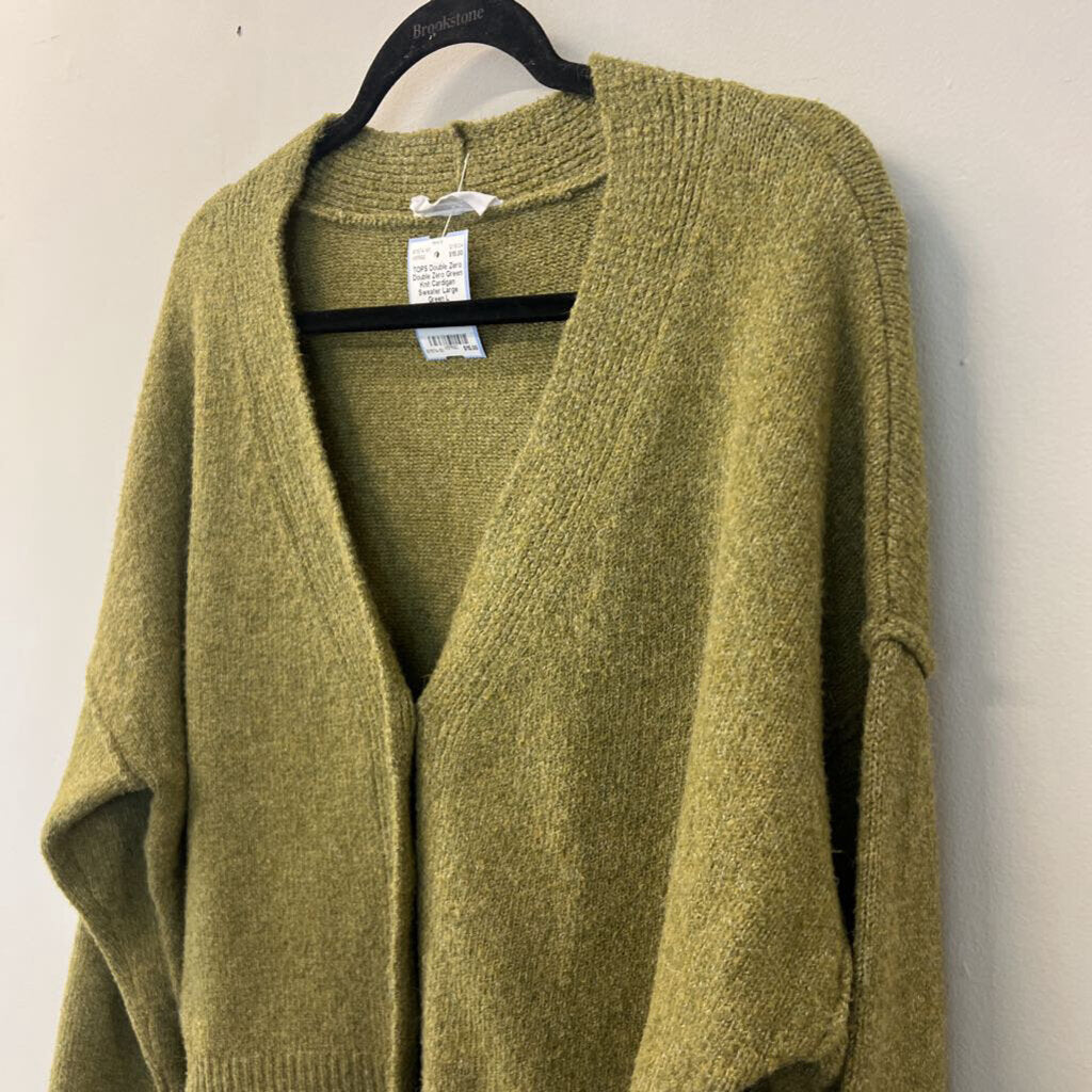 Double Zero Green Knit Cardigan Sweater Large