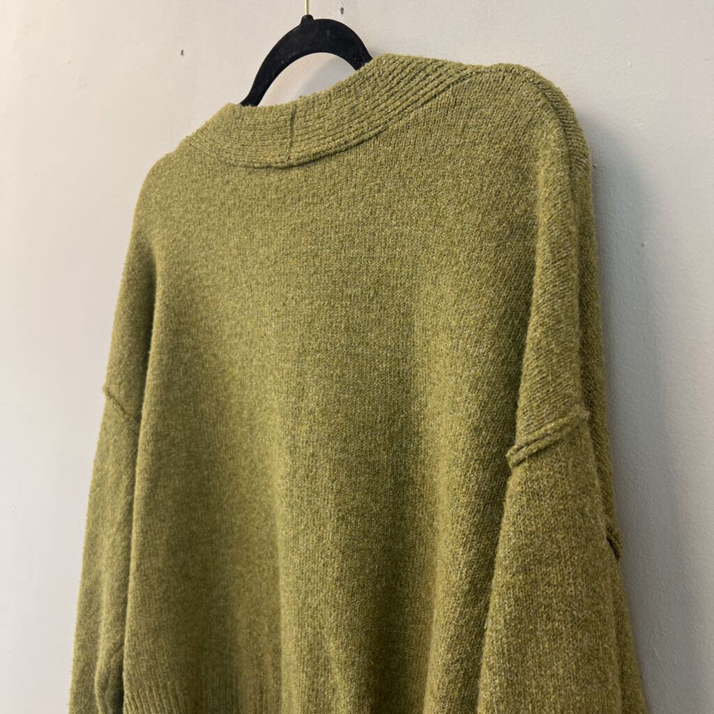 Double Zero Green Knit Cardigan Sweater Large