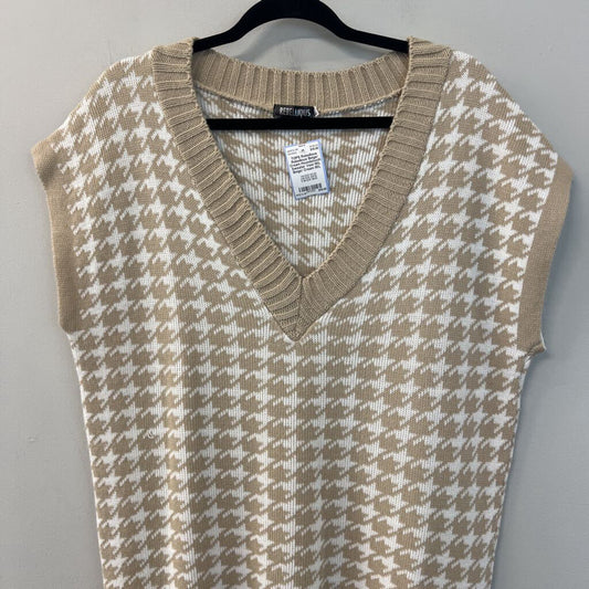 Rebellious Beige/ Cream Houndstooth Sweater Vest M/L