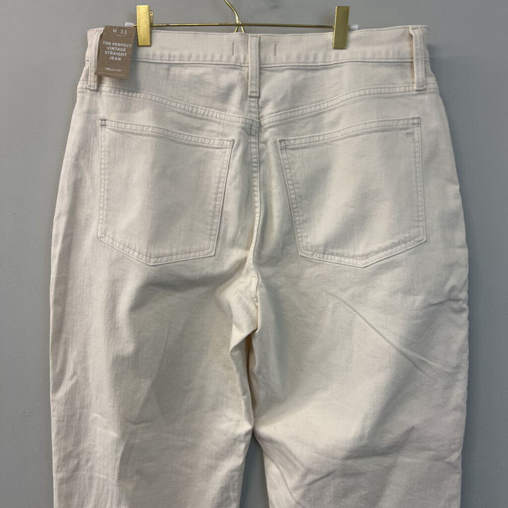 Madewell Cream The Perfect Vintage Straight Jeans 31