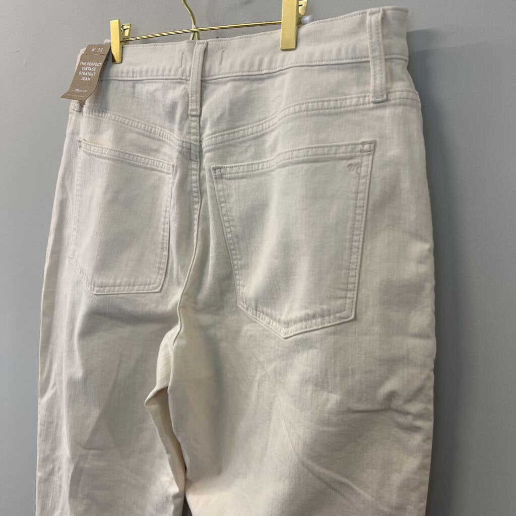 Madewell Cream The Perfect Vintage Straight Jeans 31