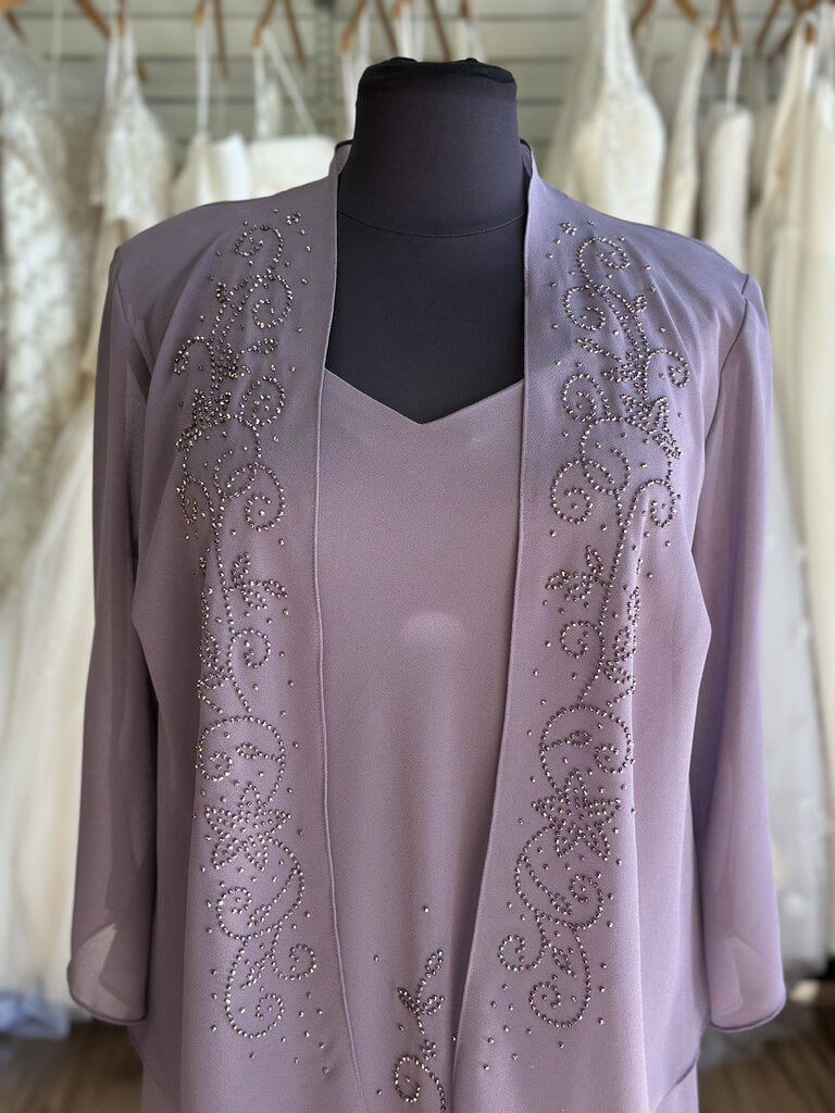 Smoky Lavender Long Dress with Jacket 22W