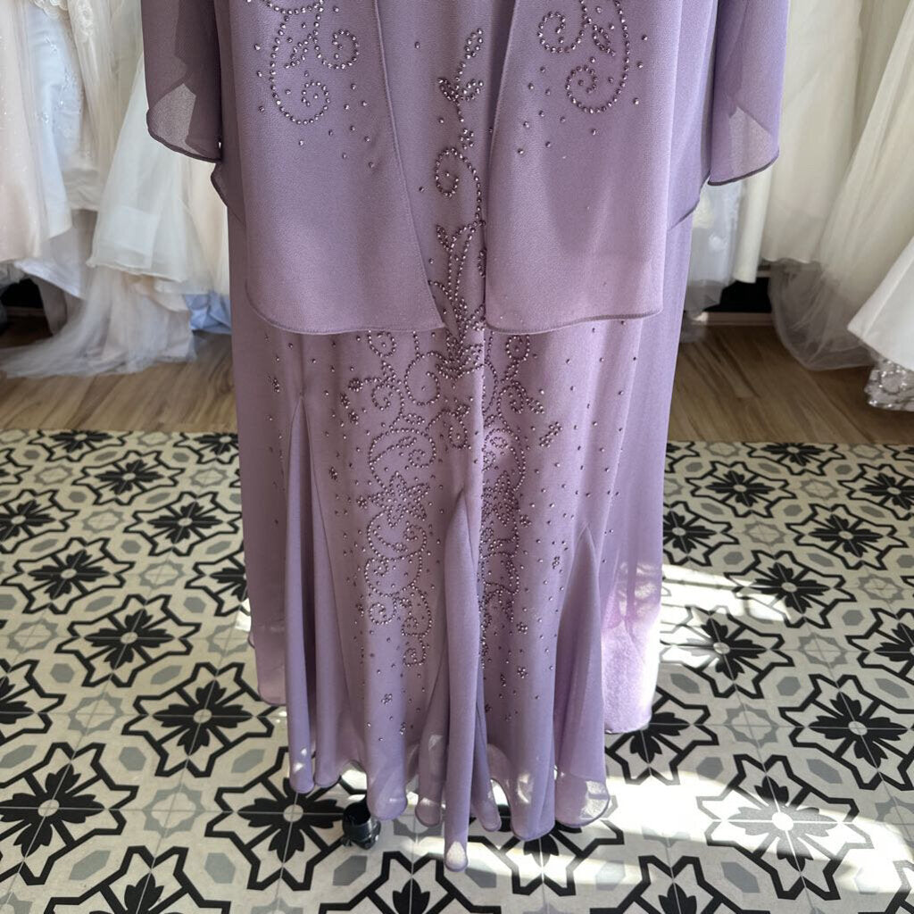 Smoky Lavender Long Dress with Jacket 22W