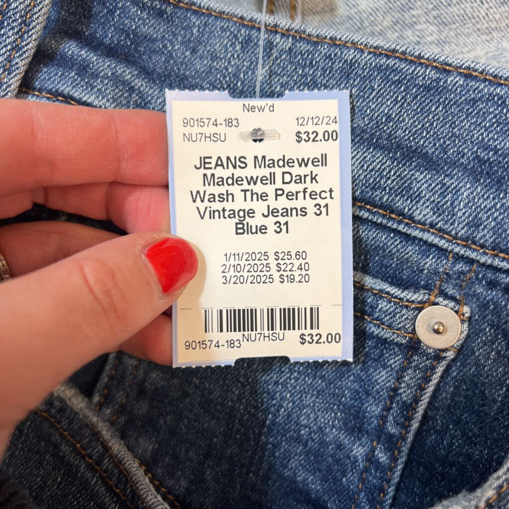 Madewell Dark Wash The Perfect Vintage Jeans 31