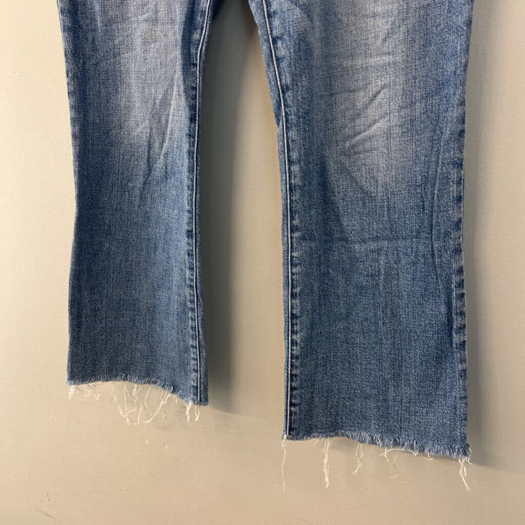 Pistola Medium Wash Frayed Hem Straight Leg Jeans 31