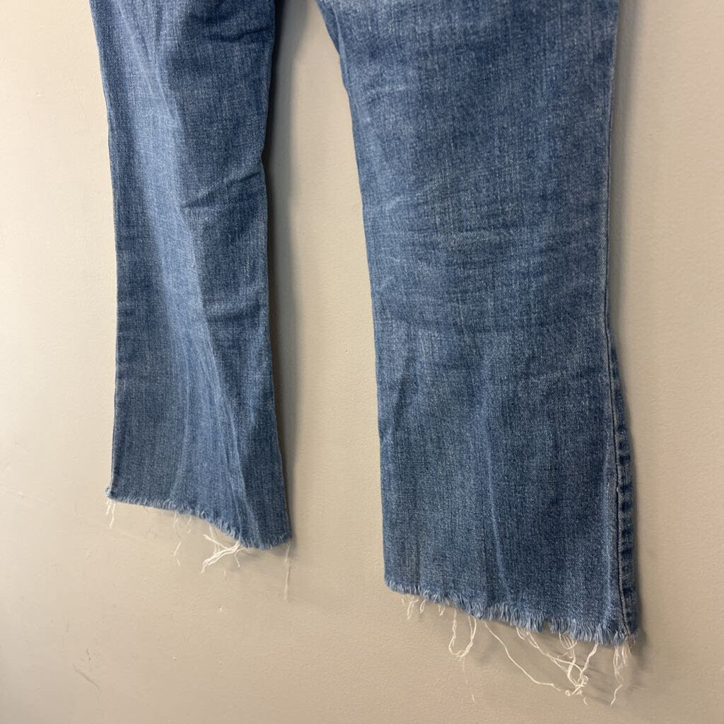 Pistola Medium Wash Frayed Hem Straight Leg Jeans 31