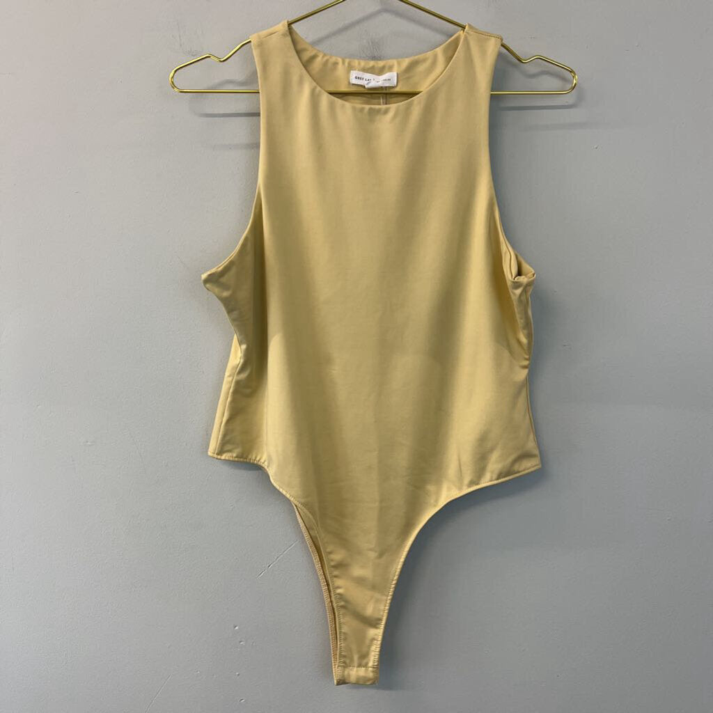 Grey Lab Beige Tank Bodysuit Large