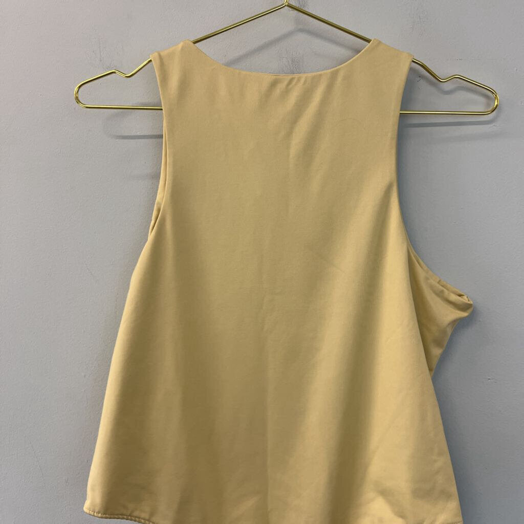 Grey Lab Beige Tank Bodysuit Large