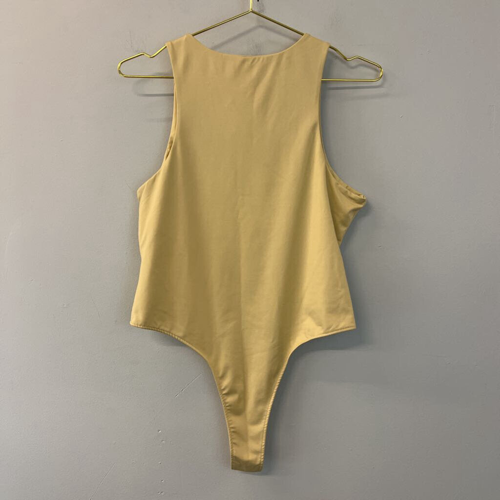 Grey Lab Beige Tank Bodysuit Large