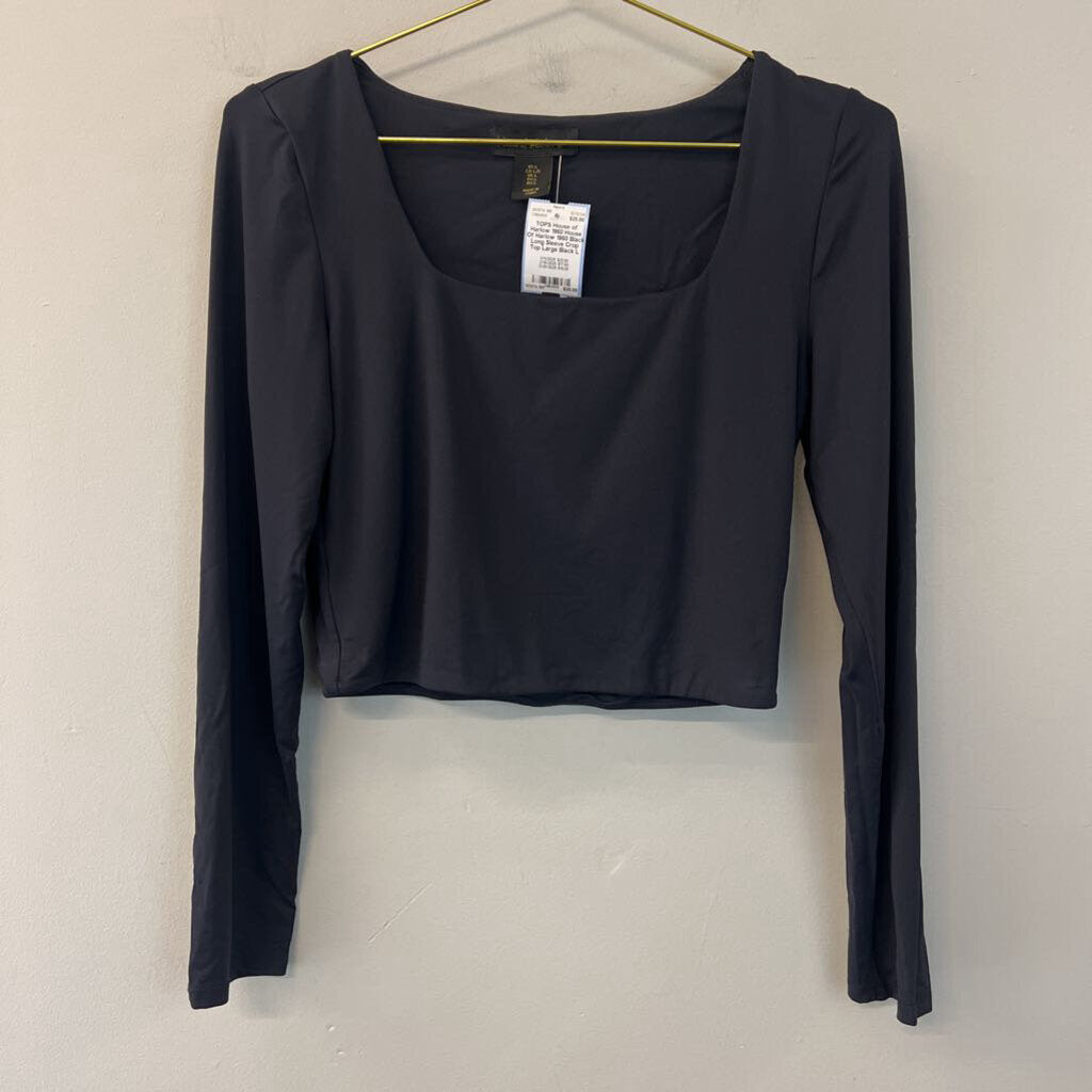 House Of Harlow 1960 Black Long Sleeve Crop Top Large