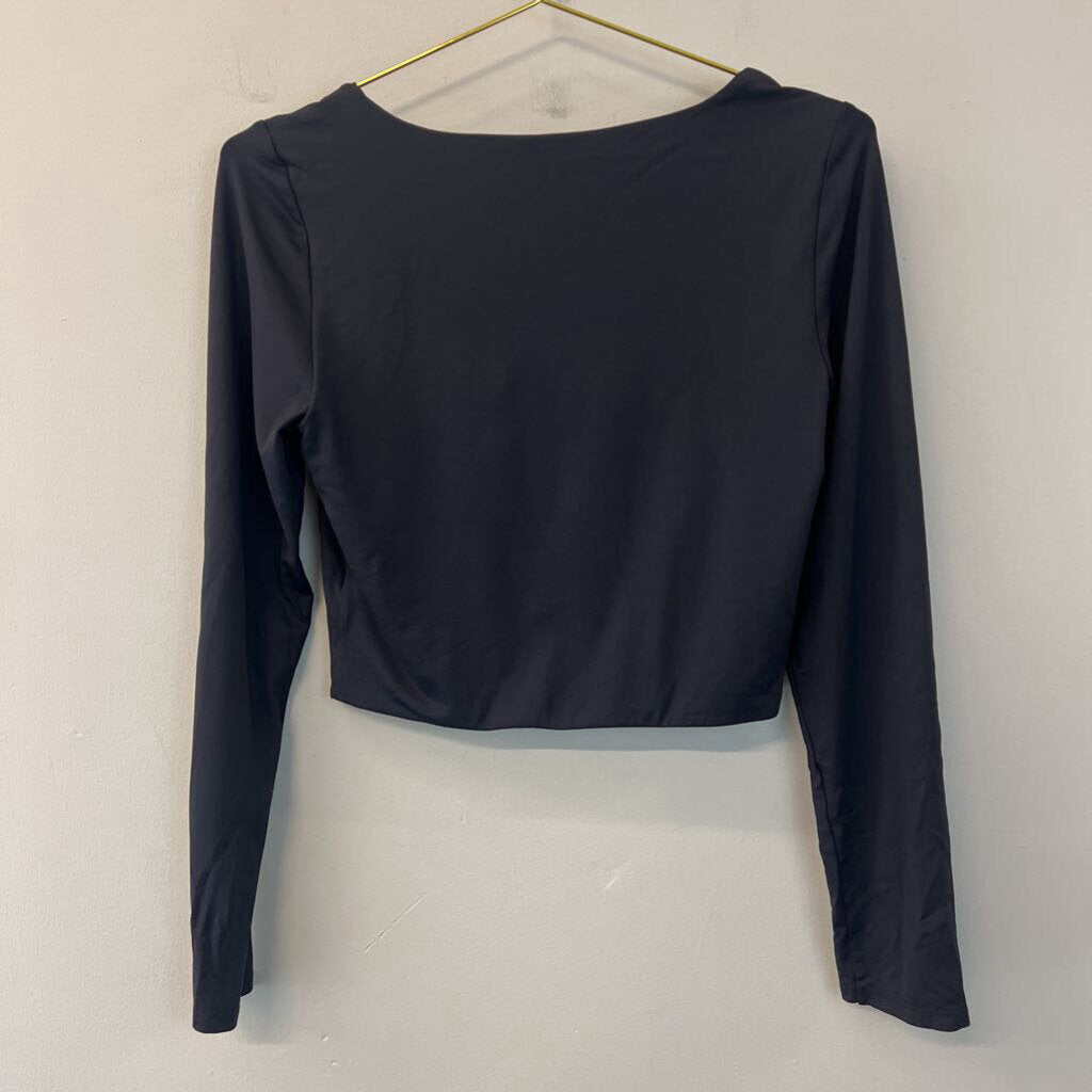 House Of Harlow 1960 Black Long Sleeve Crop Top Large