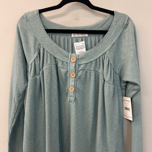 We The Free Mint Knit Long Sleeve Top Medium