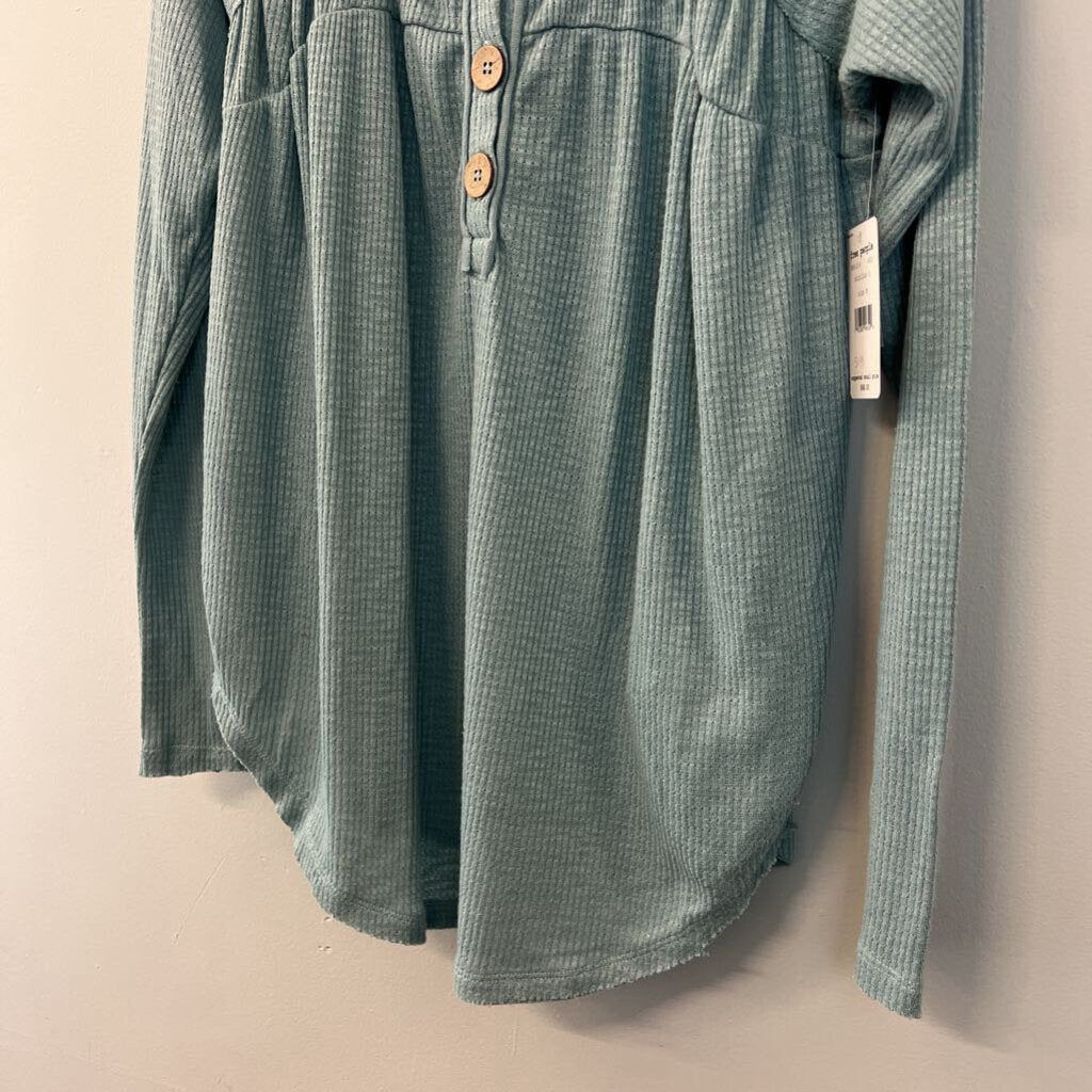 We The Free Mint Knit Long Sleeve Top Medium