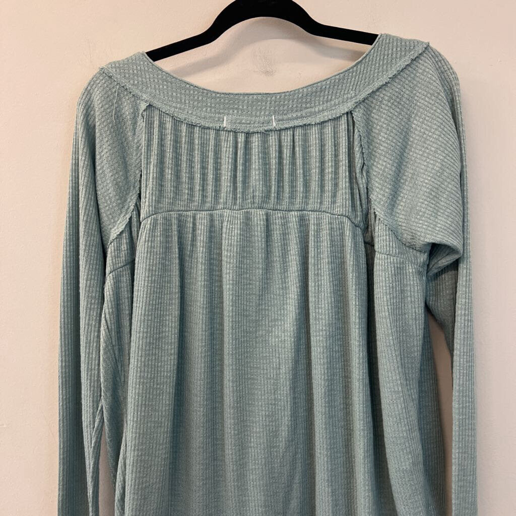 We The Free Mint Knit Long Sleeve Top Medium