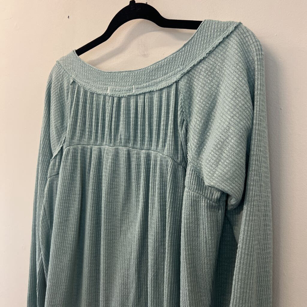 We The Free Mint Knit Long Sleeve Top Medium