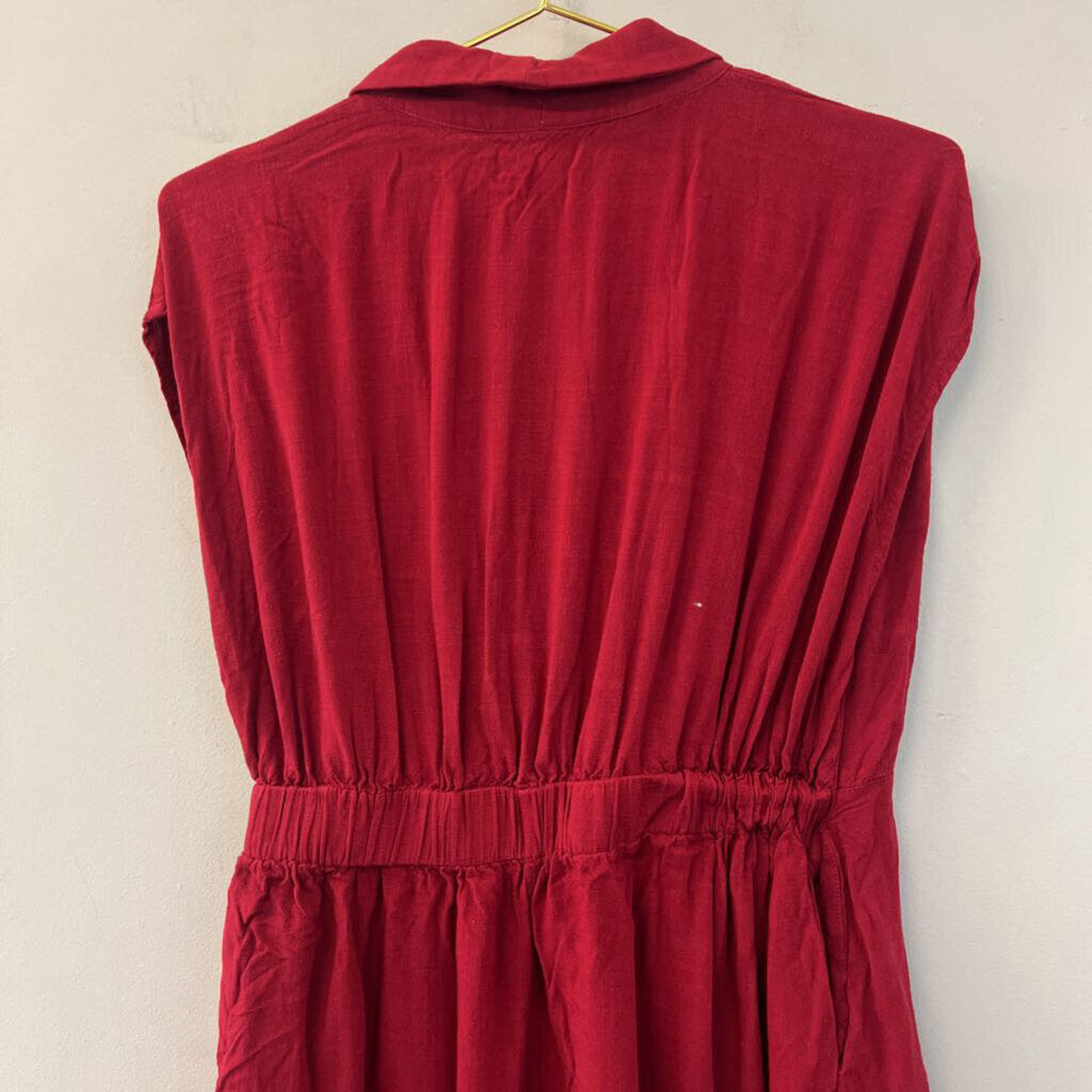 Mink Pink Red Short Sleeve Wrap Romper Medium