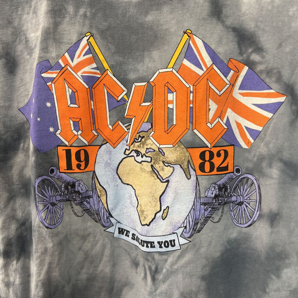 ACDC Grey Tie Dye Short Sleeve Graphic Tee Extra Large