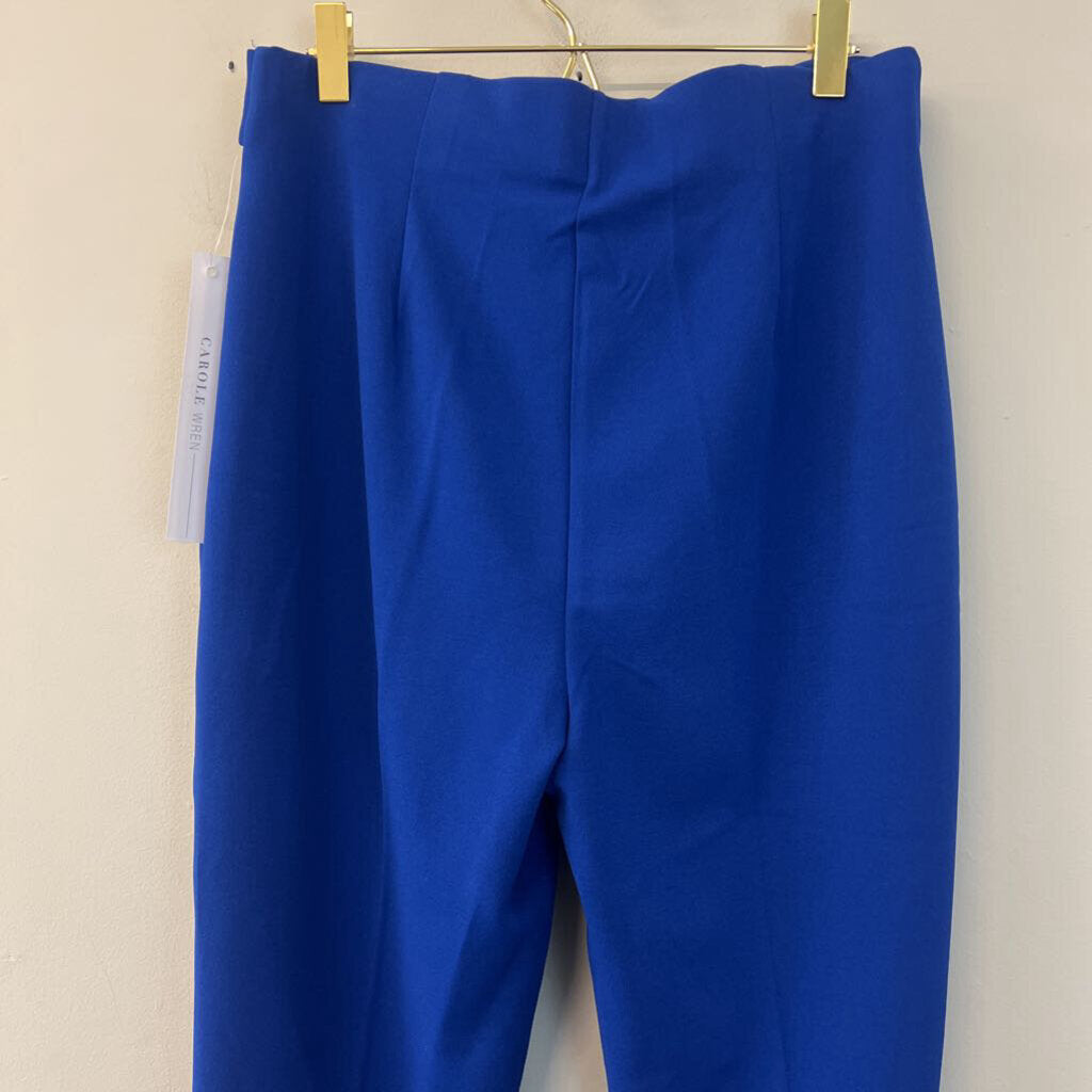 Carole Wren Royal Blue High Waisted Straight Leg Pants 10