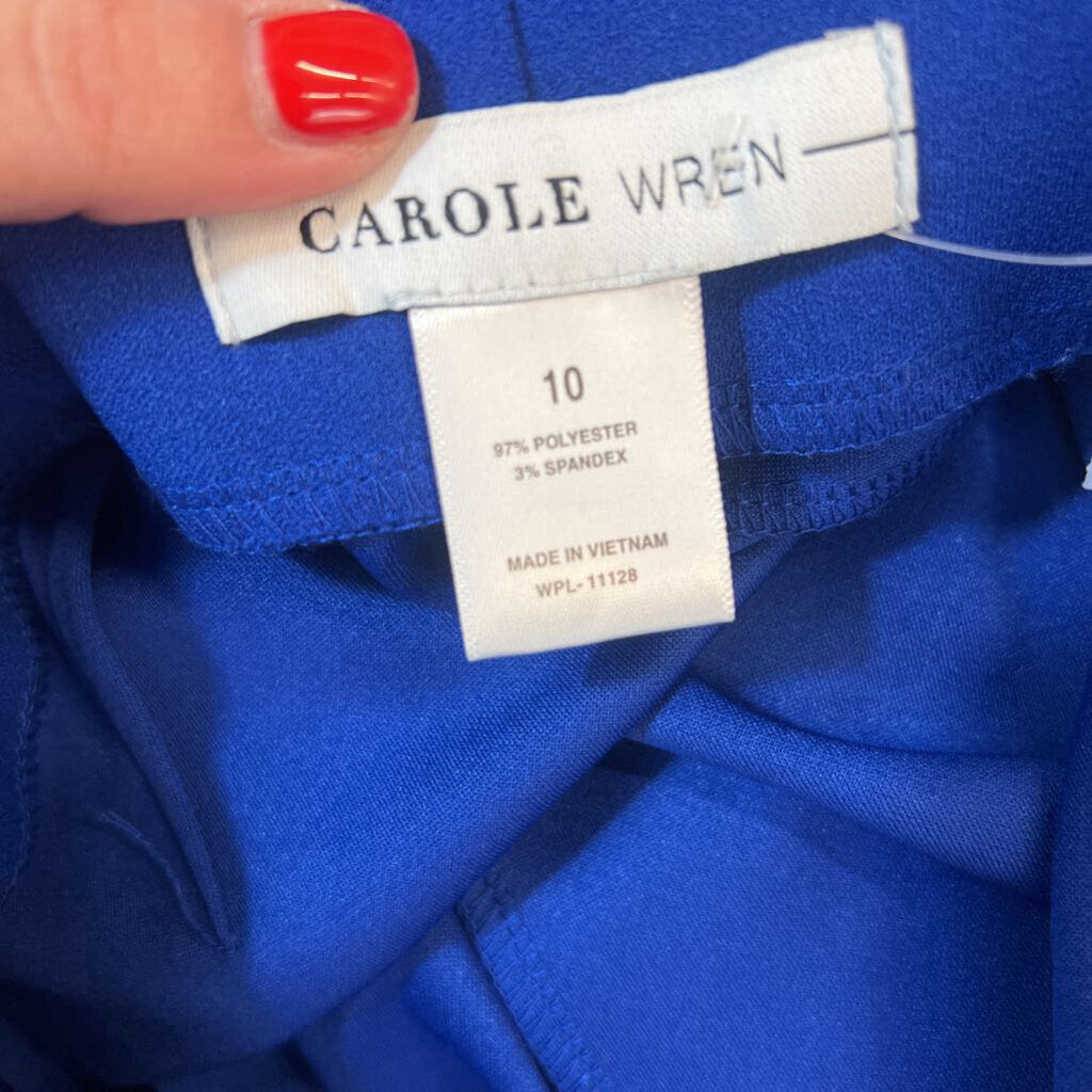 Carole Wren Royal Blue High Waisted Straight Leg Pants 10