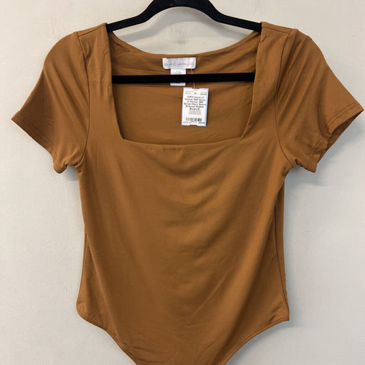 House of Harlow 1960 Brown Short Sleeve Bodysuit Medium