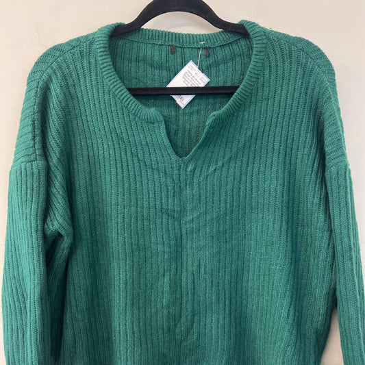 Green Knit Long Sleeve Cropped Sweater Small