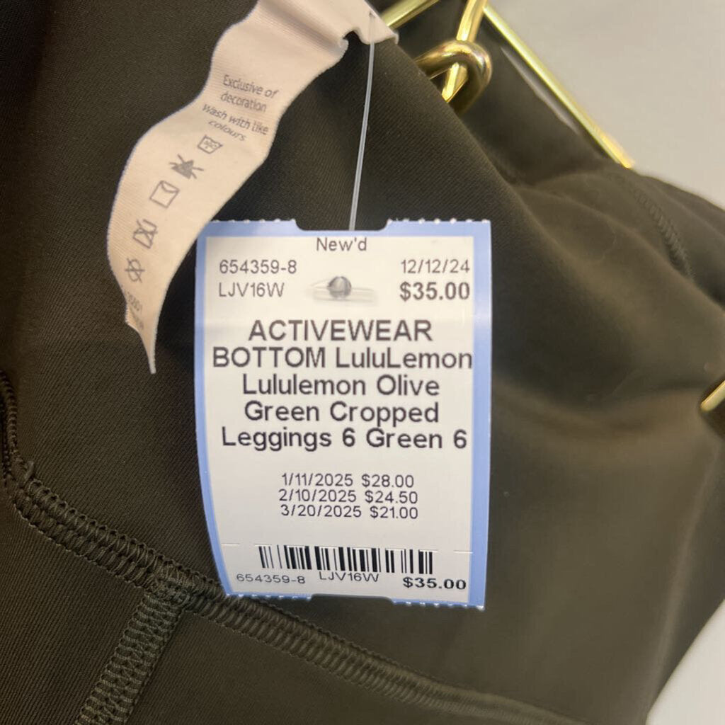 Lululemon Olive Green Cropped Leggings 6