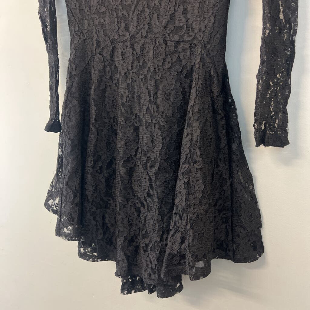 Altar'd State Black Lace Long Sleeve Dress Medium