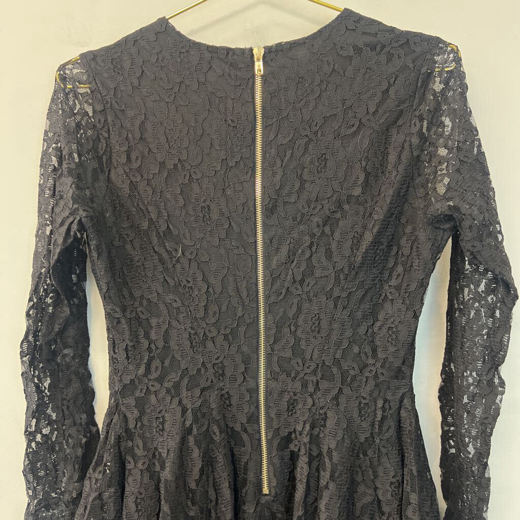 Altar'd State Black Lace Long Sleeve Dress Medium