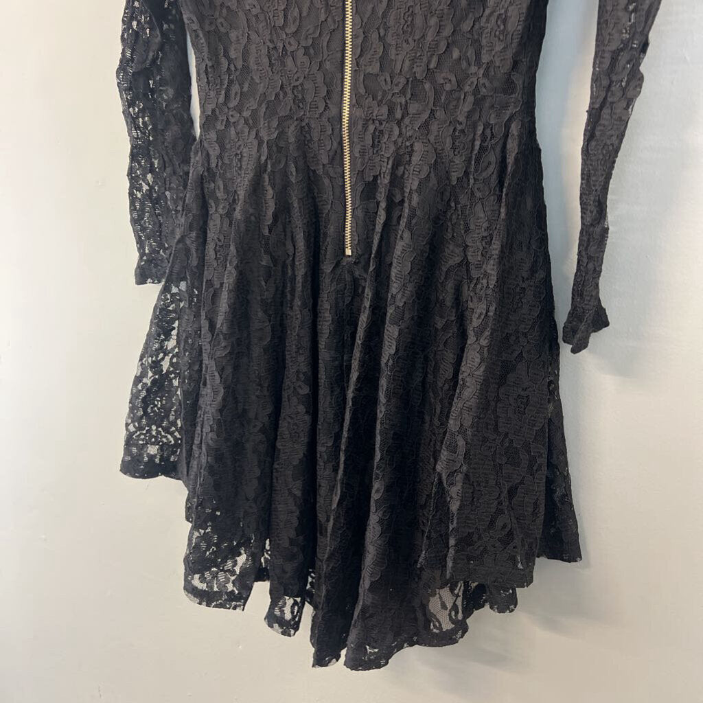 Altar'd State Black Lace Long Sleeve Dress Medium