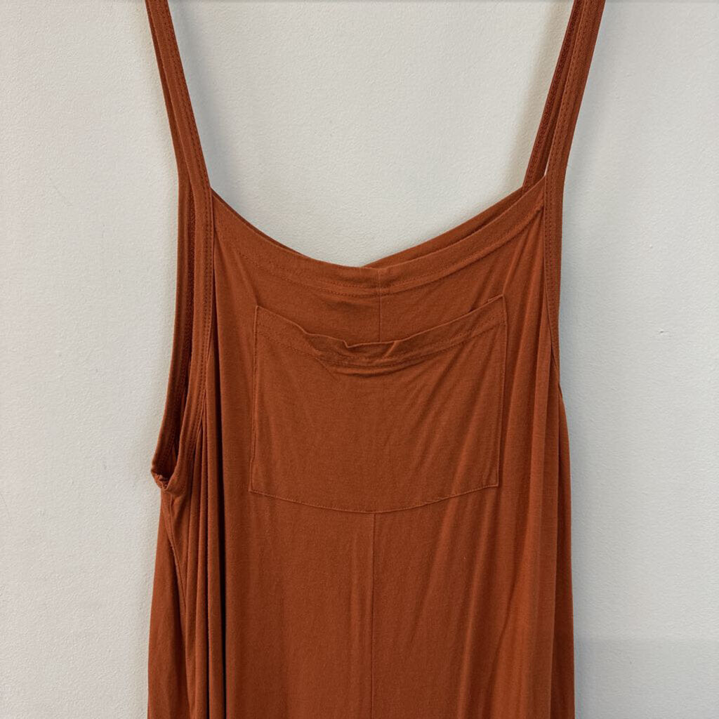 Elloh Orange Sleeveless Cotton Jumpsuit Medium