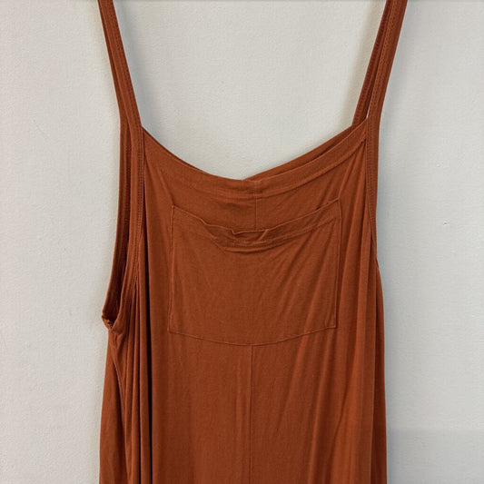 Elloh Orange Sleeveless Cotton Jumpsuit Medium