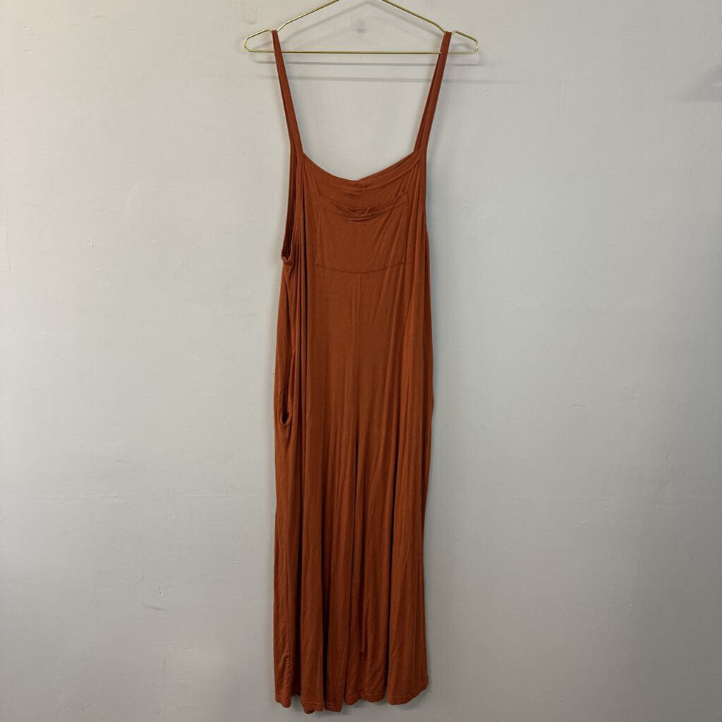 Elloh Orange Sleeveless Cotton Jumpsuit Medium