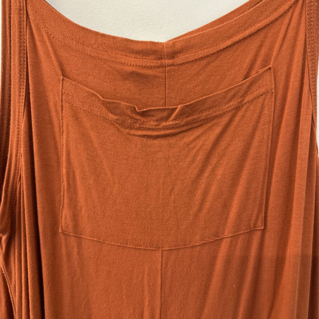 Elloh Orange Sleeveless Cotton Jumpsuit Medium