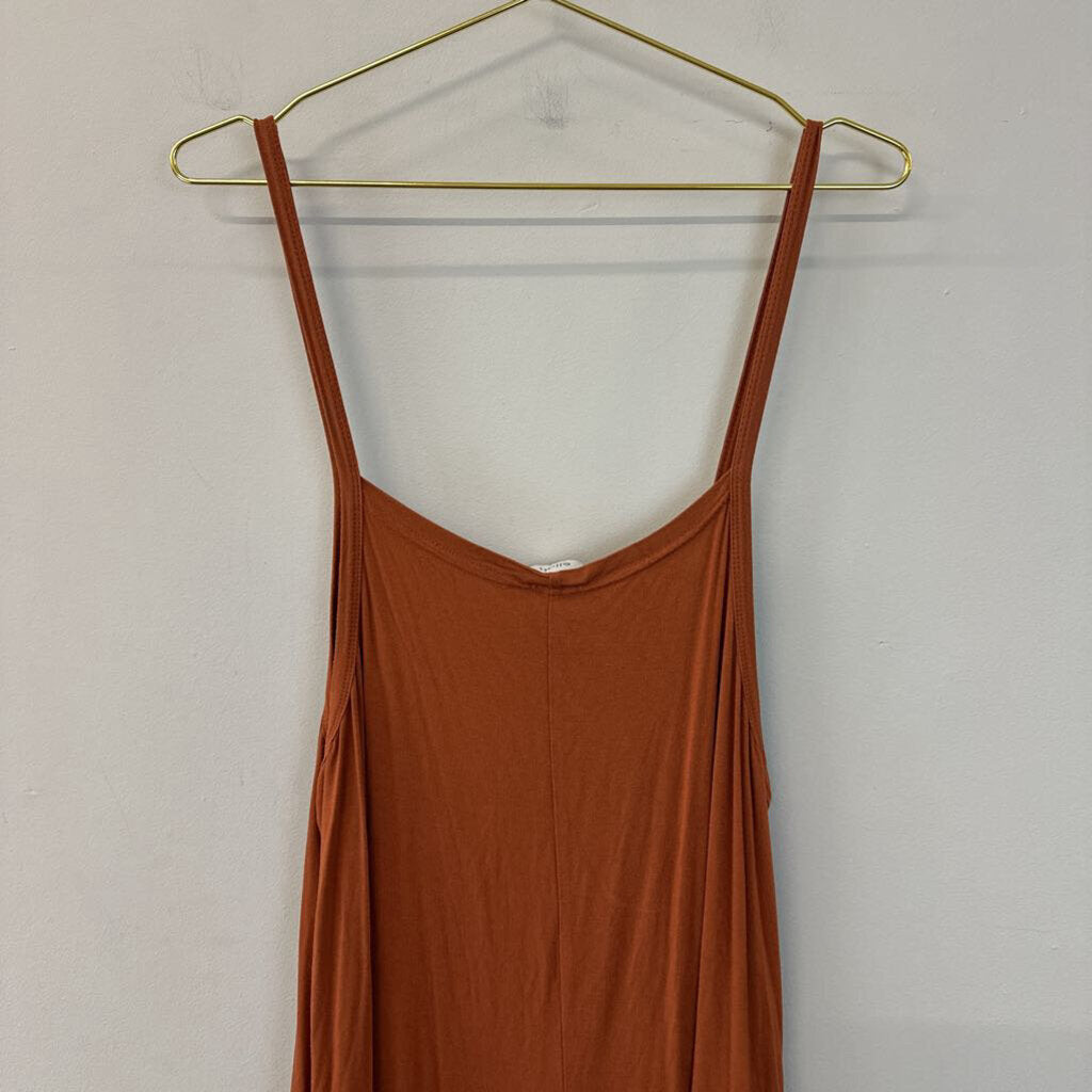 Elloh Orange Sleeveless Cotton Jumpsuit Medium