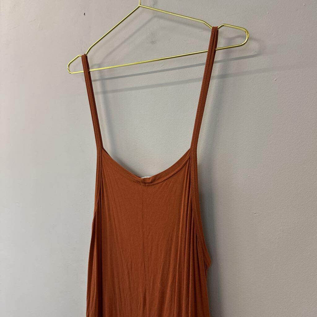 Elloh Orange Sleeveless Cotton Jumpsuit Medium